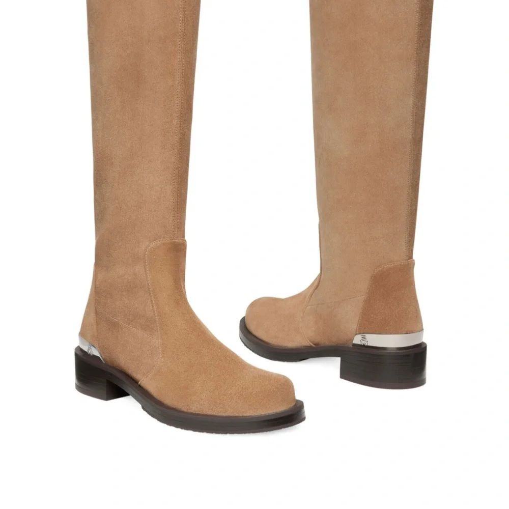 New Stuart Weitzman Mercer Bold Suede Knee Boots Sz 7.5